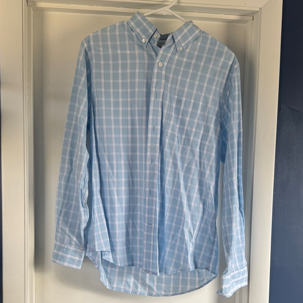 Docker’s Light Blue Checkered Men's Shirt M